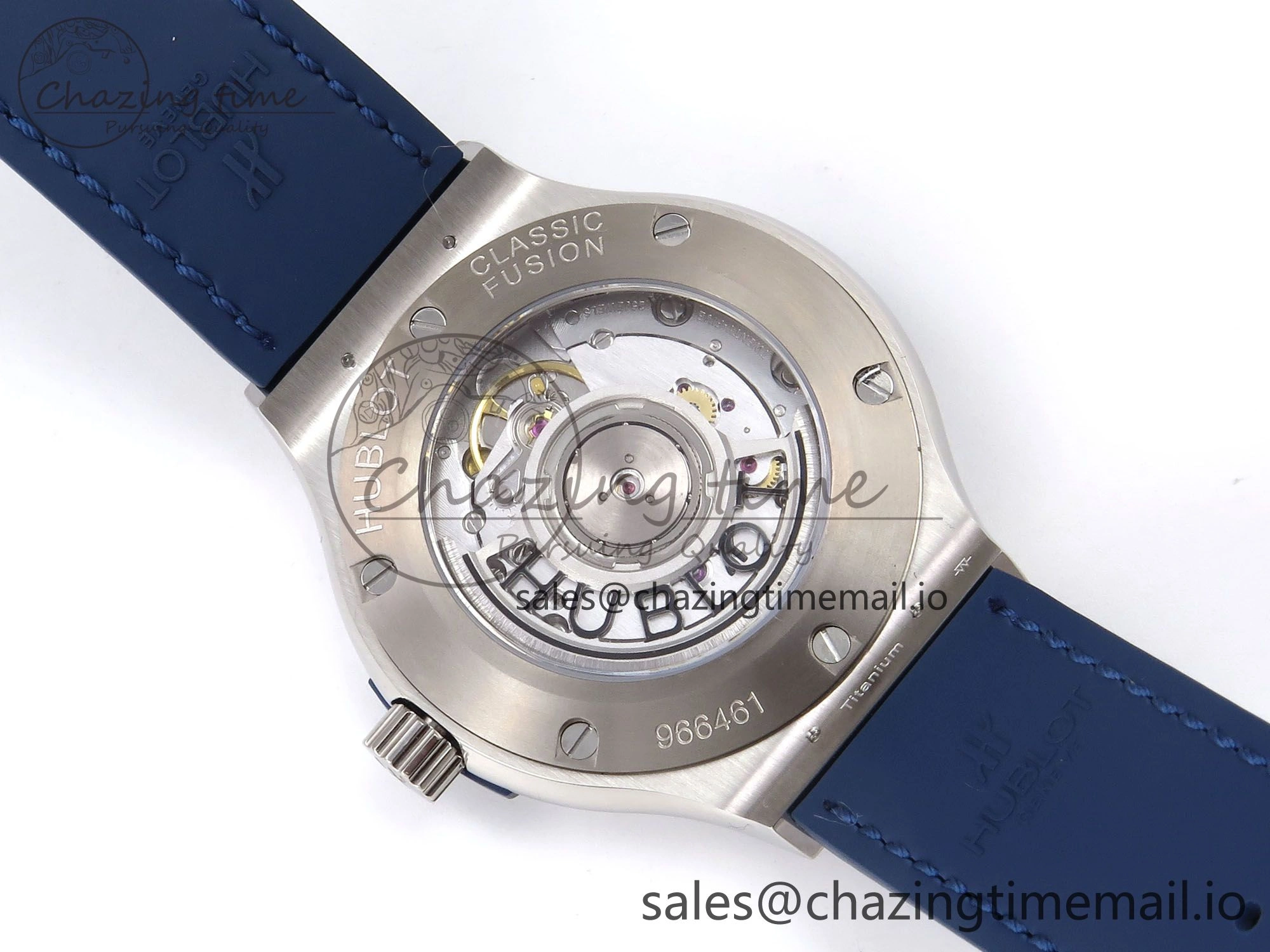 Classic Fusion 38mm SS JJF 1:1 Best Edition Blue Dial on Blue Gummy Leather Strap
