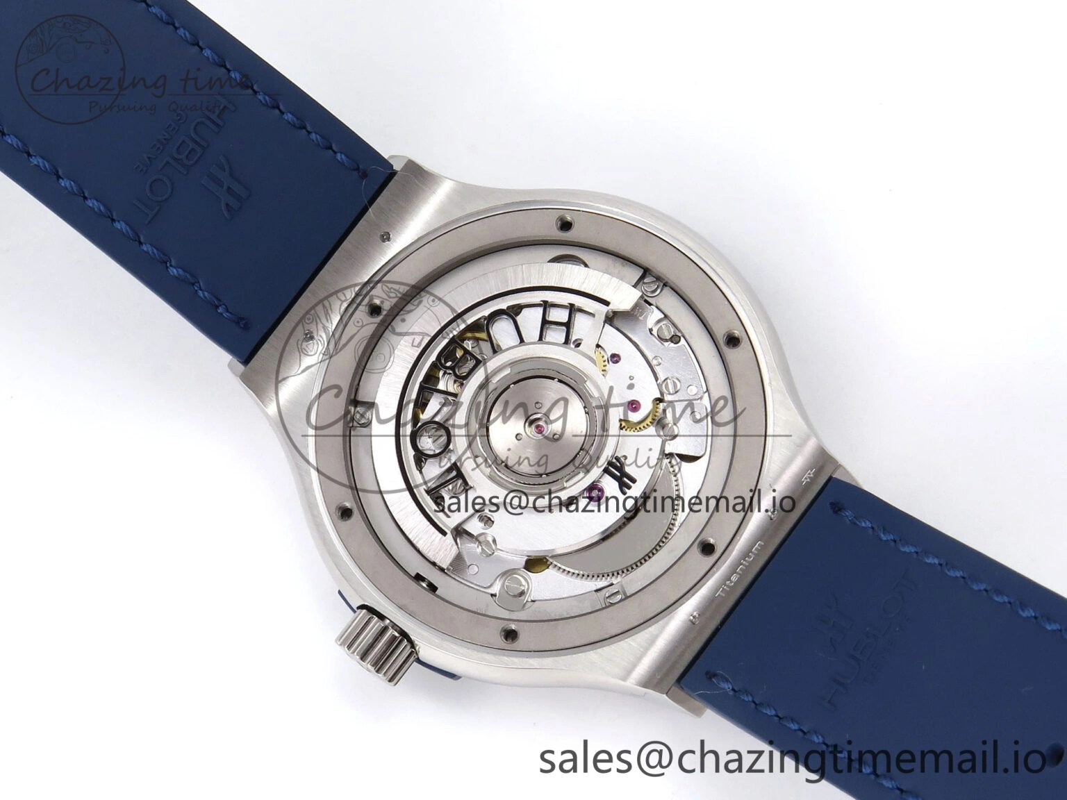 Classic Fusion 38mm SS JJF 1:1 Best Edition Blue Dial on Blue Gummy Leather Strap