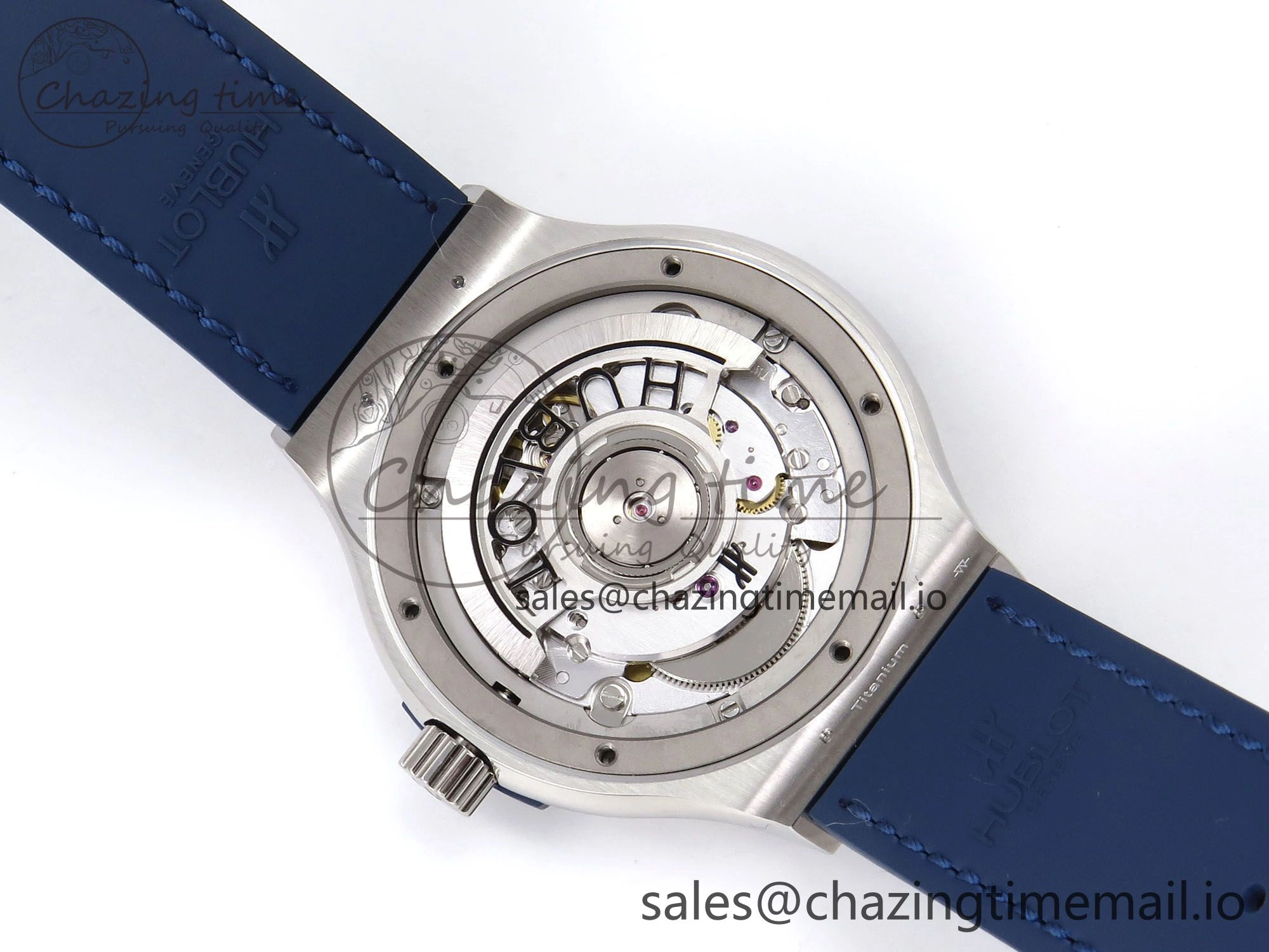 Classic Fusion 38mm SS JJF 1:1 Best Edition Blue Dial on Blue Gummy Leather Strap