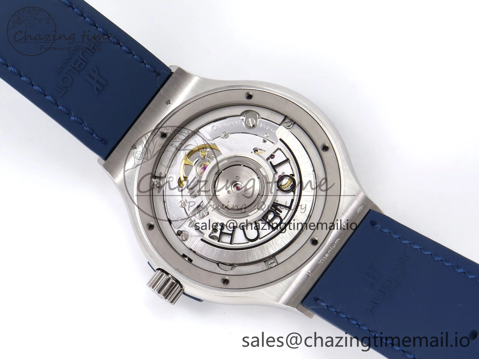 Classic Fusion 38mm SS JJF 1:1 Best Edition Blue Dial on Blue Gummy Leather Strap