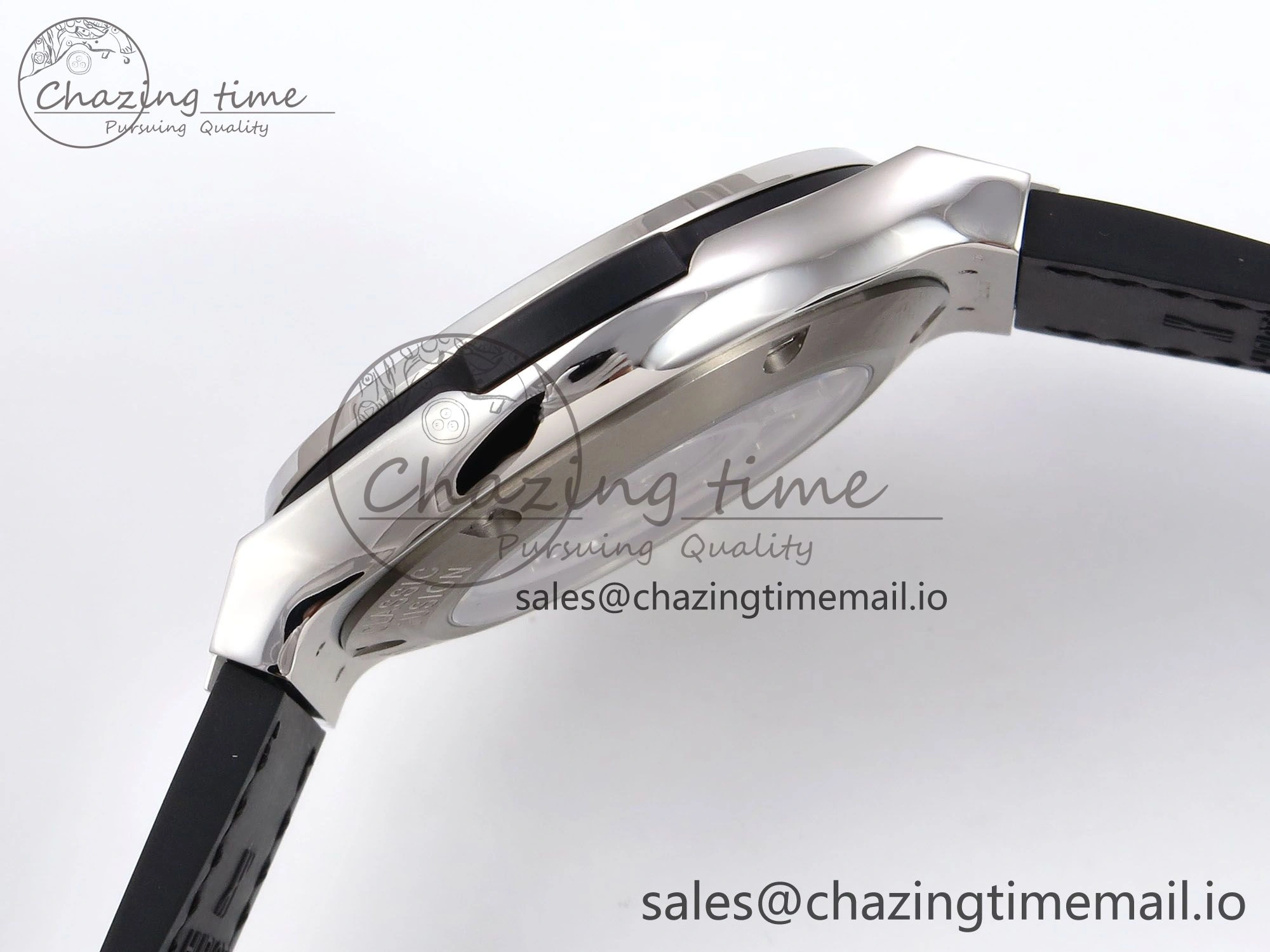 Classic Fusion 38mm SS JJF 1:1 Best Edition Gray Dial on Black Gummy Leather Strap
