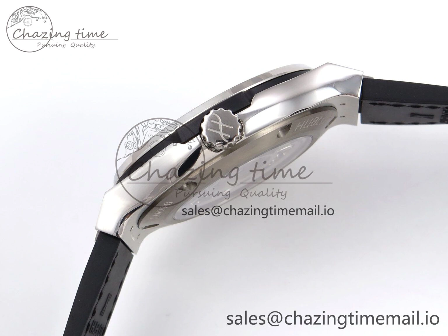 Classic Fusion 38mm SS JJF 1:1 Best Edition Gray Dial on Black Gummy Leather Strap