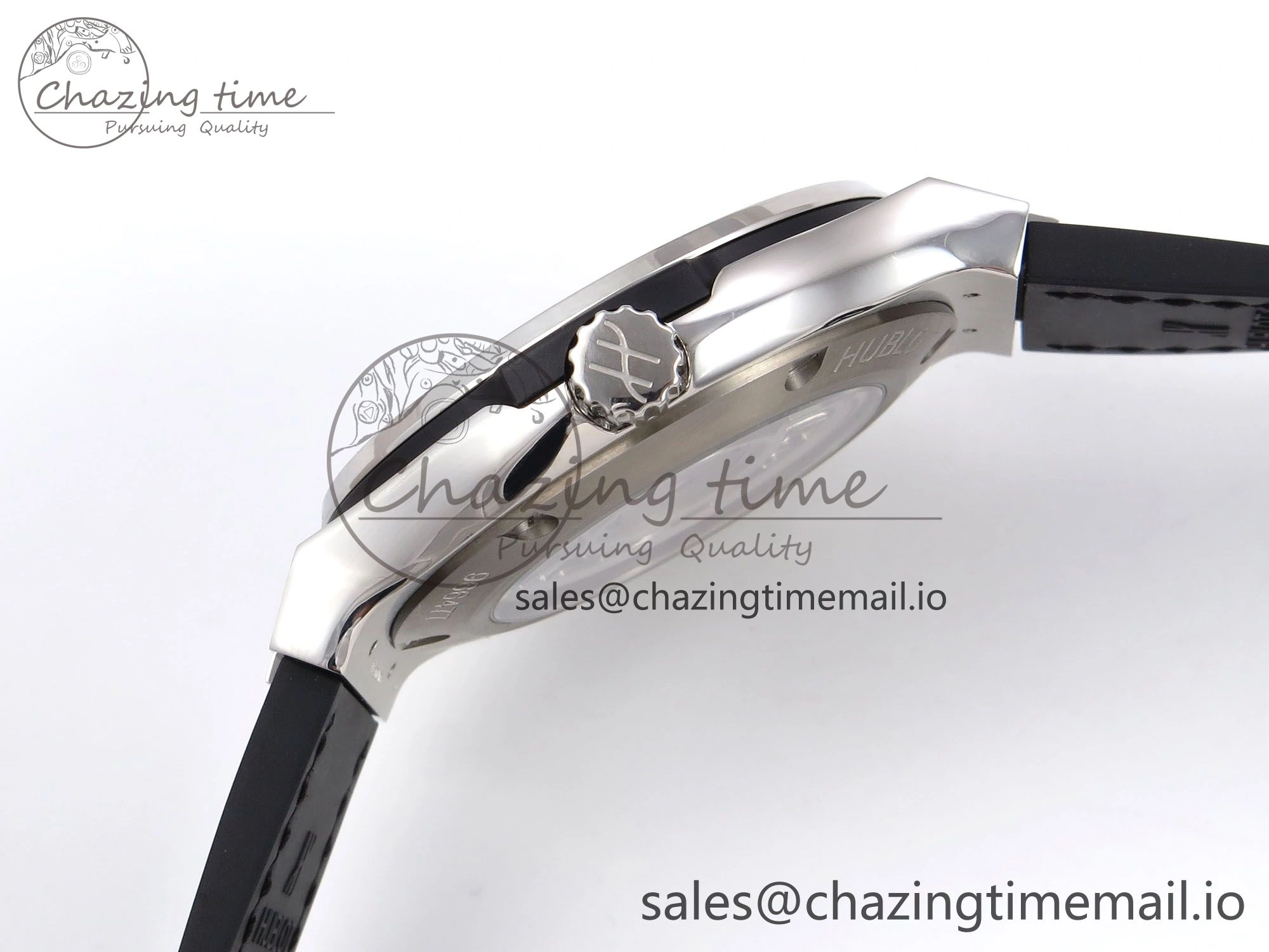 Classic Fusion 38mm SS JJF 1:1 Best Edition Gray Dial on Black Gummy Leather Strap