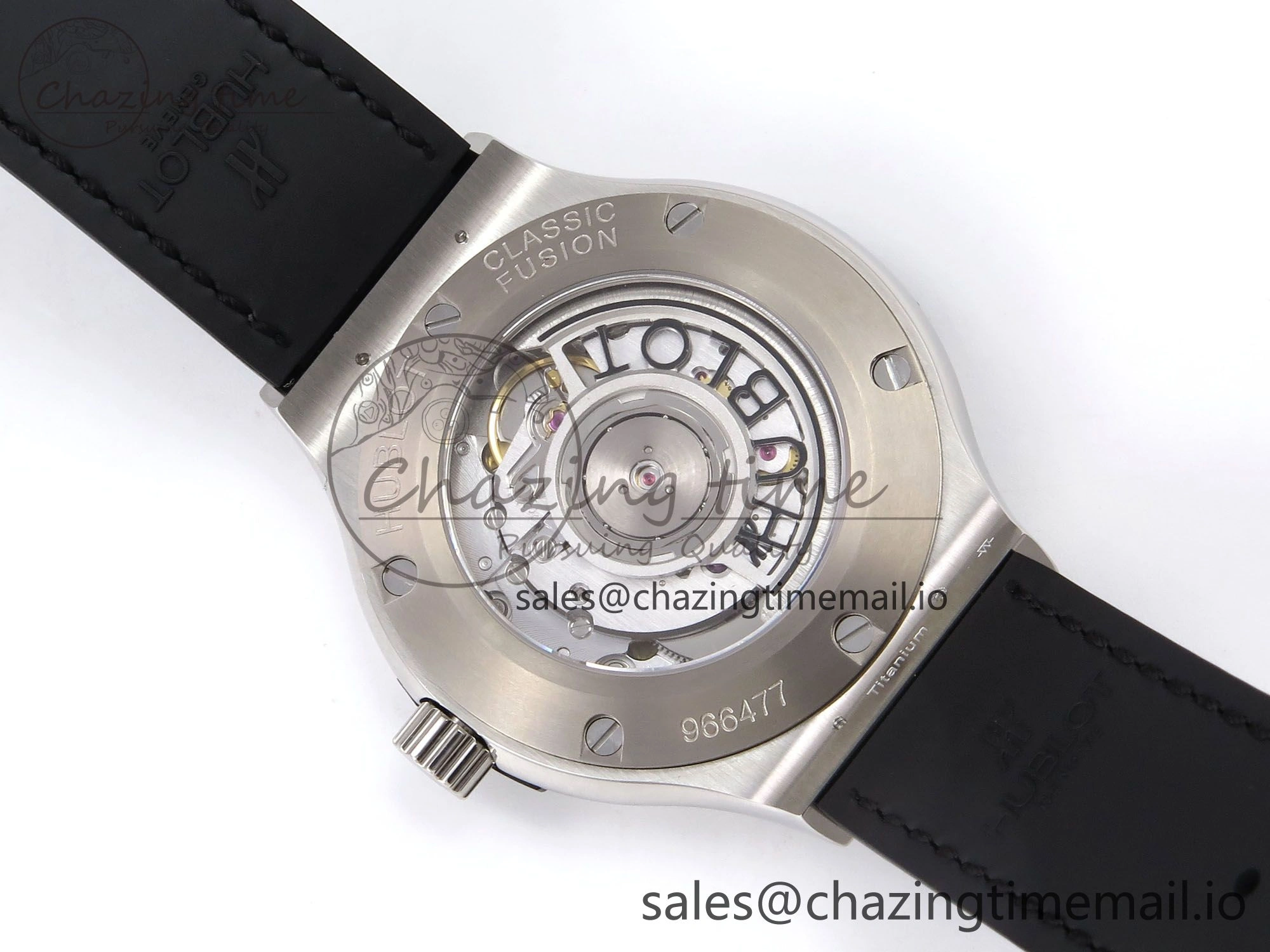 Classic Fusion 38mm SS JJF 1:1 Best Edition Gray Dial on Black Gummy Leather Strap