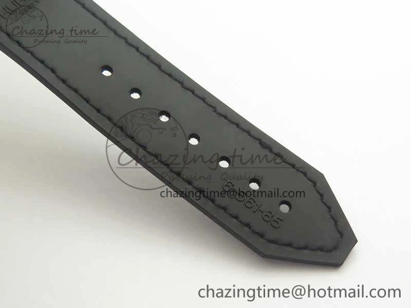 Classic Fusion 38mm Titanium JJF 1:1 Best Edition Black Dial On Gummy Strap A2892
