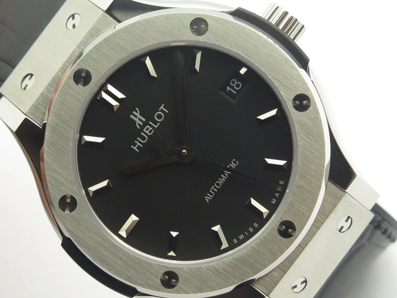 Classic Fusion 38mm Titanium JJF 1:1 Best Edition Black Dial On Gummy Strap A2892