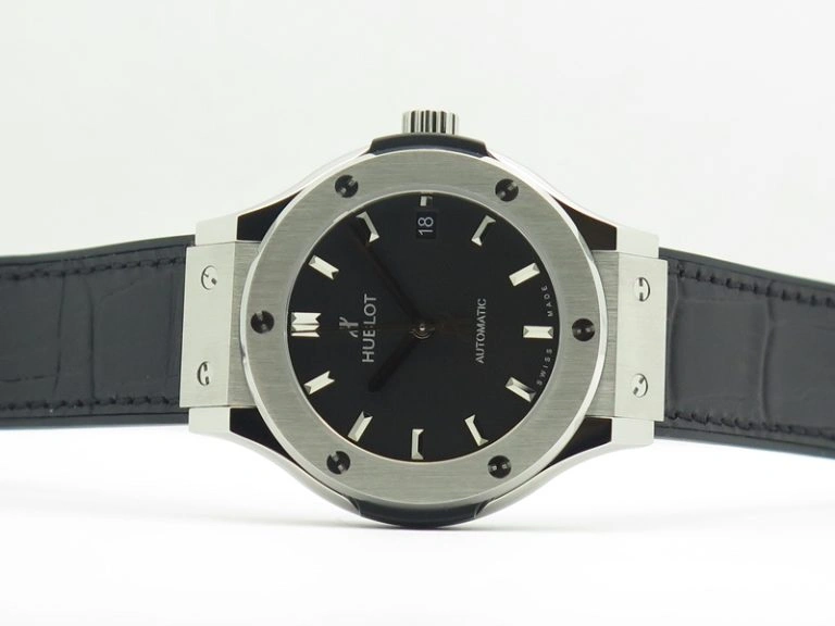 Classic Fusion 38mm Titanium JJF 1:1 Best Edition Black Dial On Gummy Strap A2892