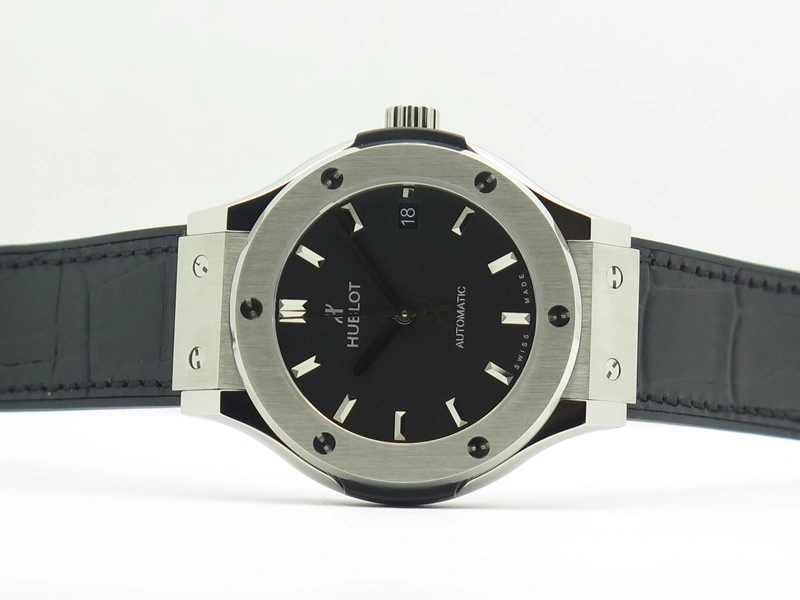 Classic Fusion 38mm Titanium JJF 1:1 Best Edition Black Dial On Gummy Strap A2892
