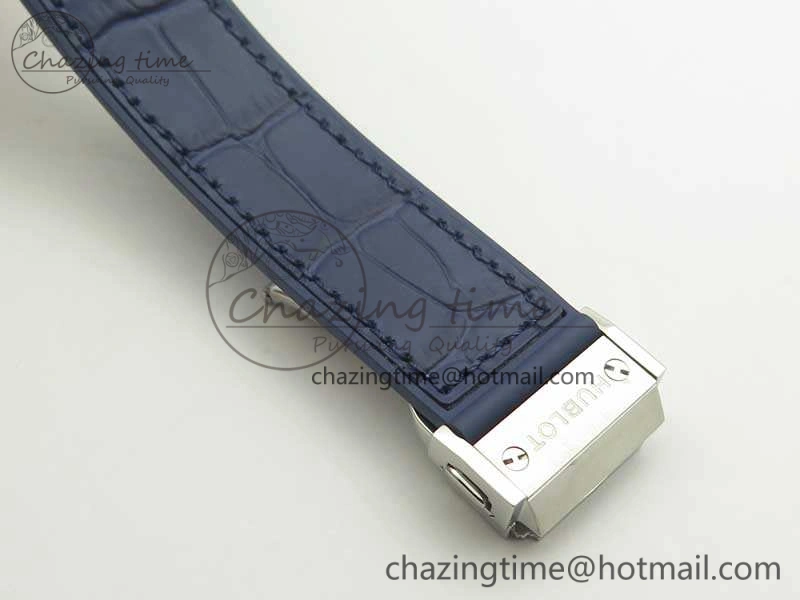 Classic Fusion 38mm Titanium JJF 1:1 Best Edition Blue Dial On Gummy Strap A2892