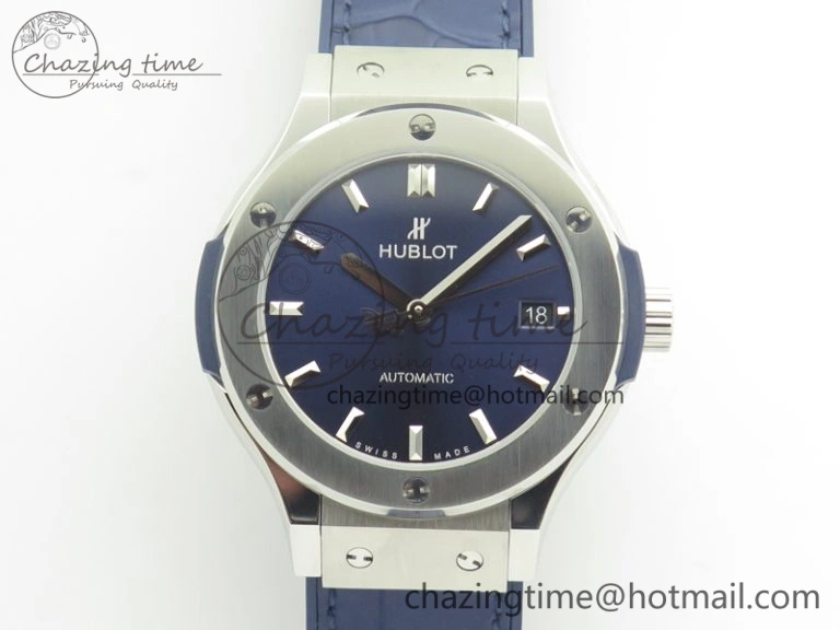 Classic Fusion 38mm Titanium JJF 1:1 Best Edition Blue Dial On Gummy Strap A2892