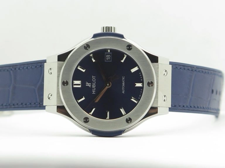 Classic Fusion 38mm Titanium JJF 1:1 Best Edition Blue Dial On Gummy Strap A2892