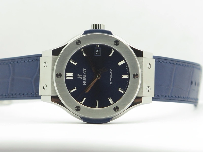 Classic Fusion 38mm Titanium JJF 1:1 Best Edition Blue Dial On Gummy Strap A2892