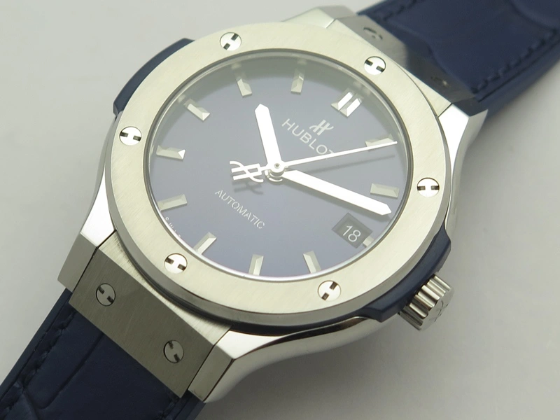 Classic Fusion 38mm Titanium JJF 1:1 Best Edition Blue Dial On Gummy Strap A2892