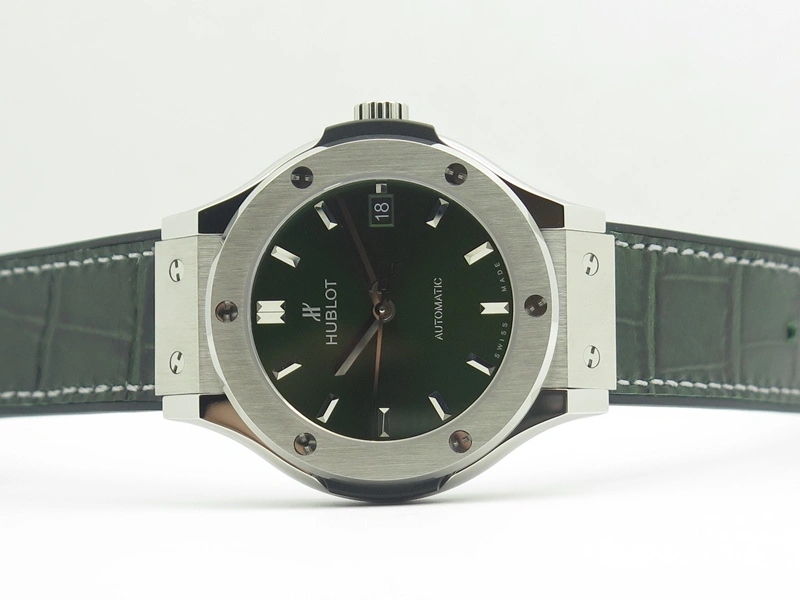 Classic Fusion 38mm Titanium JJF 1:1 Best Edition Green Dial On Gummy Strap A2892
