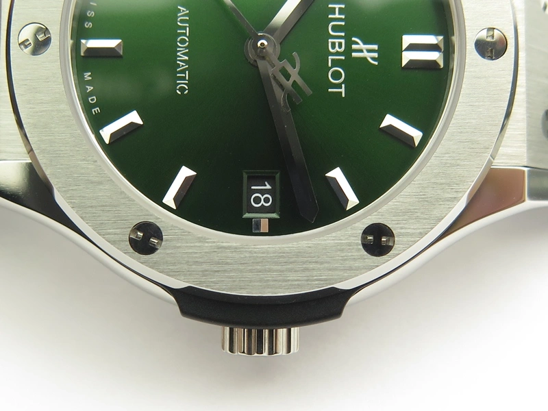 Classic Fusion 38mm Titanium JJF 1:1 Best Edition Green Dial On Gummy Strap A2892