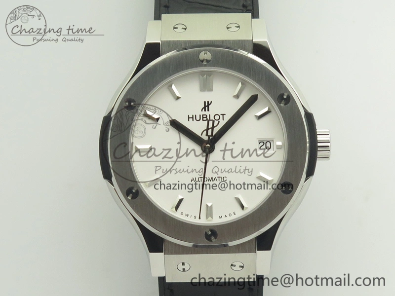 Classic Fusion 38mm Titanium JJF 1:1 Best Edition White Dial On Gummy Strap A2892