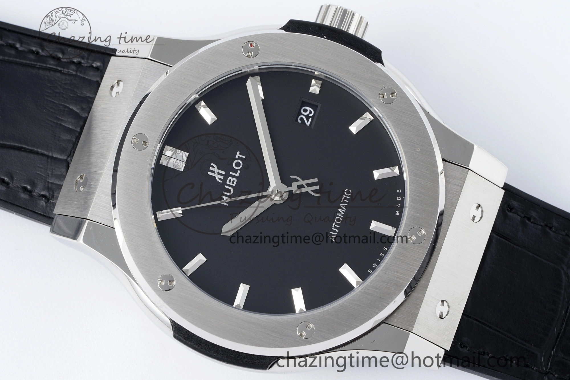 Classic Fusion 42mm APSF 1:1 Best Edition Black Dial on Black Gummy Strap A1110