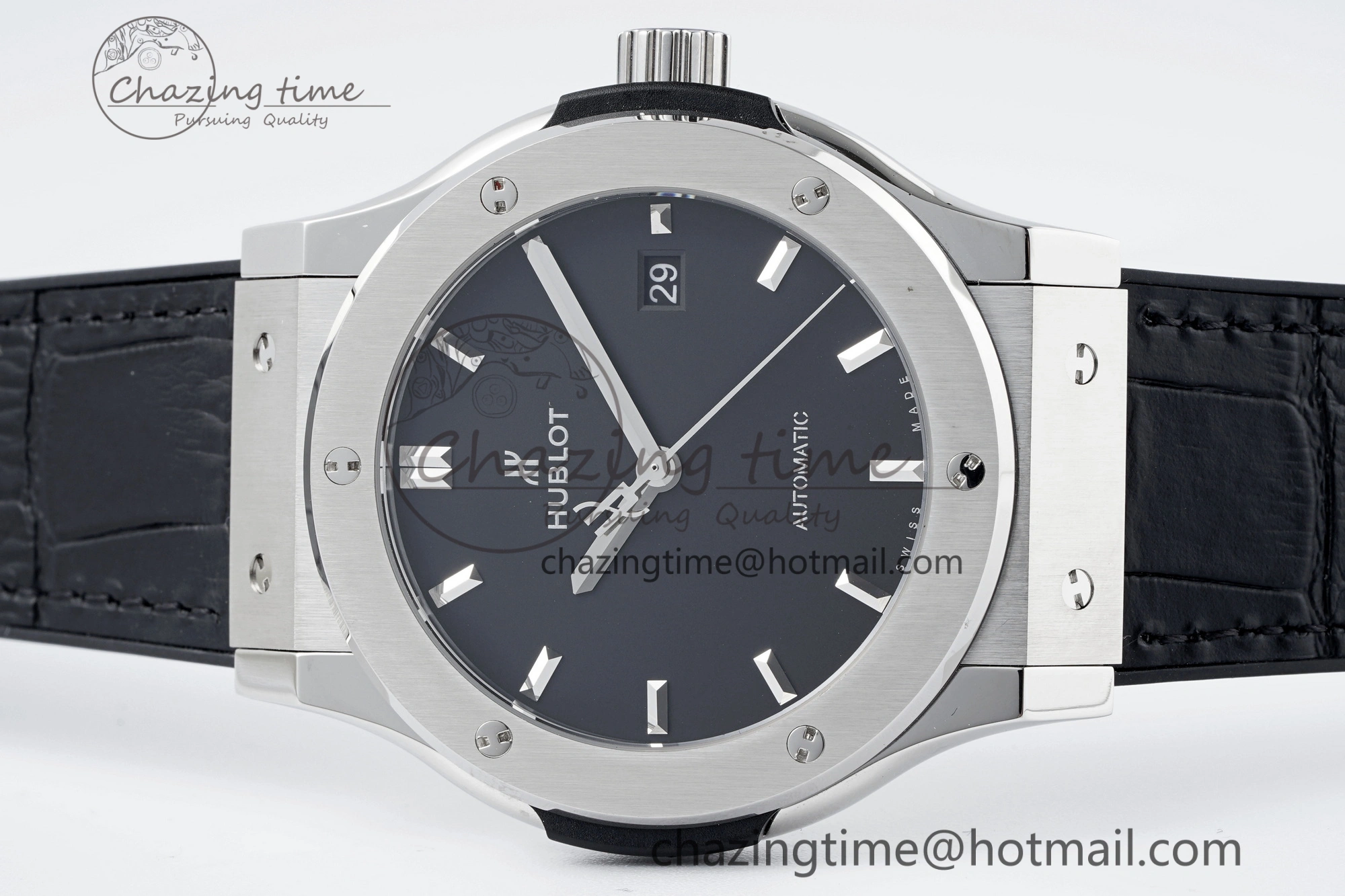 Classic Fusion 42mm APSF 1:1 Best Edition Black Dial on Black Gummy Strap A1110