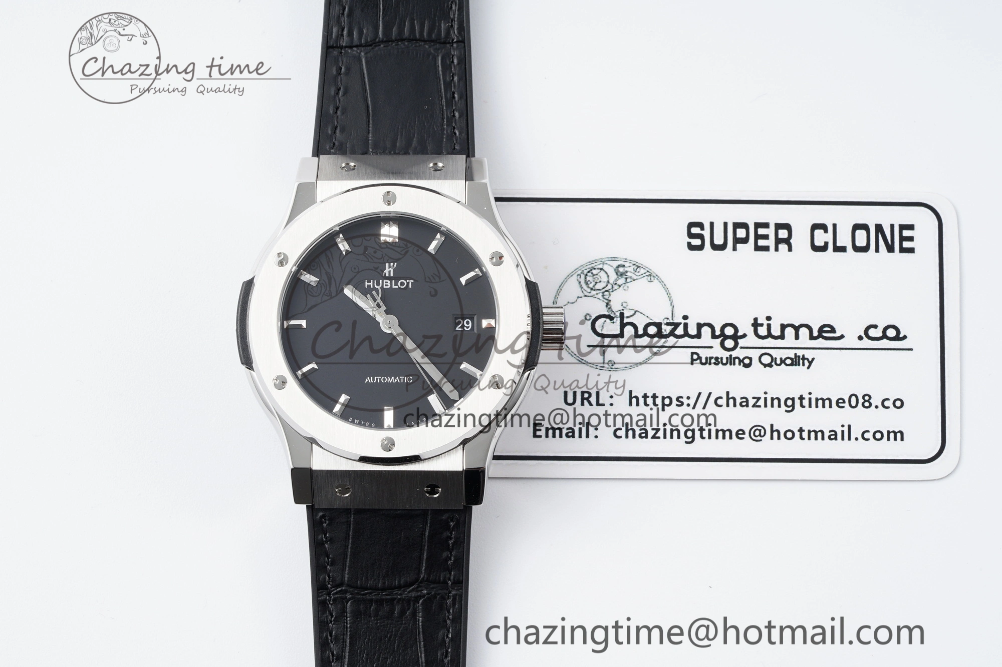 Classic Fusion 42mm APSF 1:1 Best Edition Black Dial on Black Gummy Strap A1110