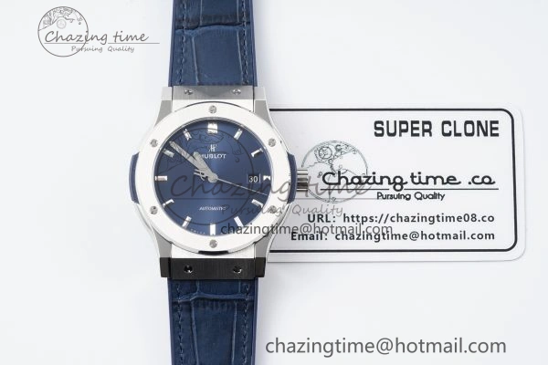 Classic Fusion 42mm APSF 1:1 Best Edition Blue Dial on Blue Gummy Strap A1110