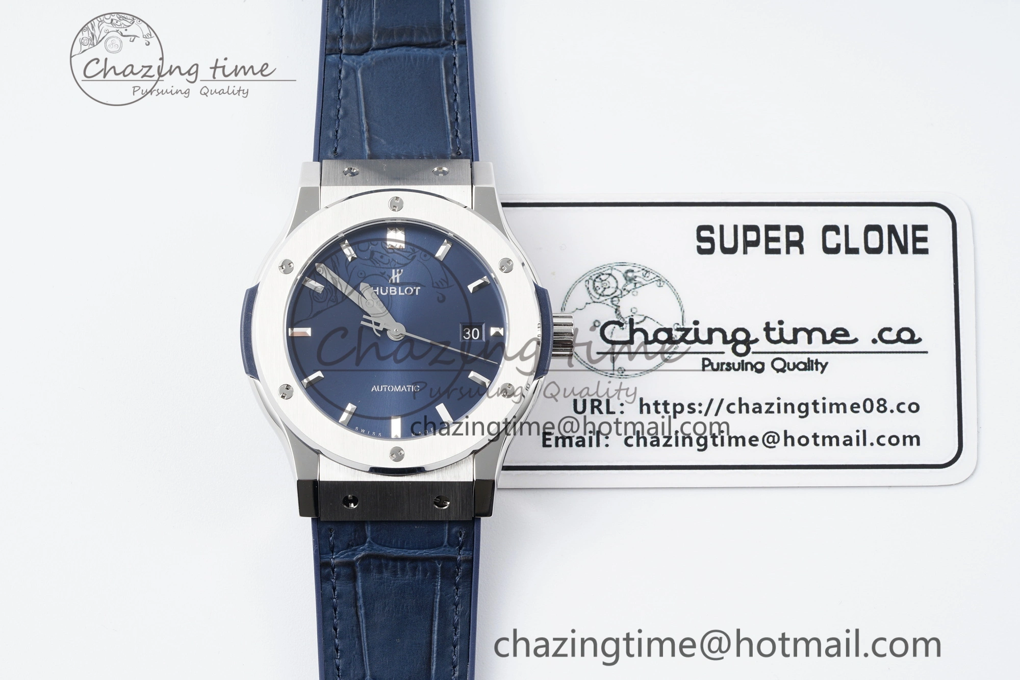 Classic Fusion 42mm APSF 1:1 Best Edition Blue Dial on Blue Gummy Strap A1110