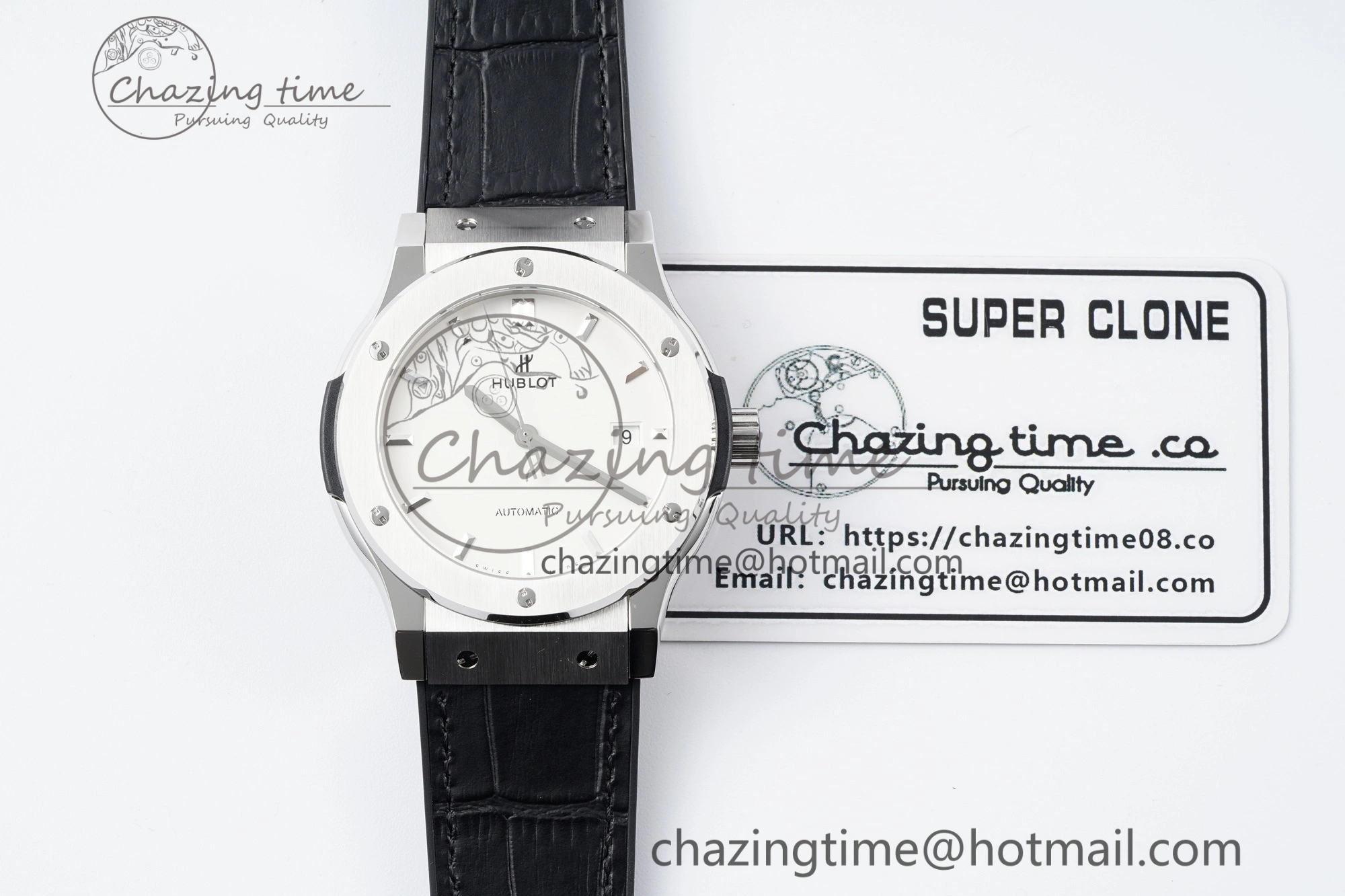 Classic Fusion 42mm APSF 1:1 Best Edition White Dial on Black Gummy Strap A1110