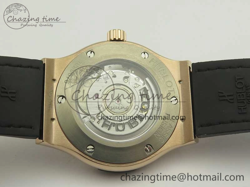 Classic Fusion 42mm Crystal RG Case F16 Factory 1:1 Best Edition Black Dial On Gummy Strap A2892