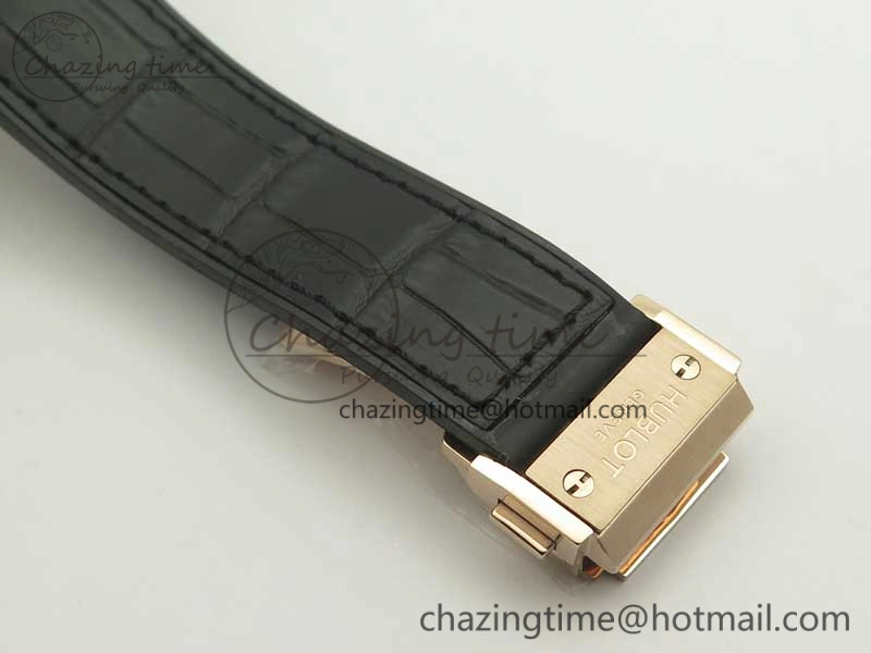 Classic Fusion 42mm Crystal RG Case F16 Factory 1:1 Best Edition Black Dial On Gummy Strap A2892
