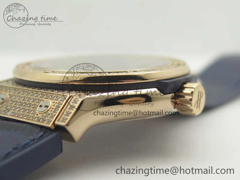 Classic Fusion 42mm Crystal RG Case F16 Factory 1:1 Best Edition Blue Dial On Gummy Strap A2892