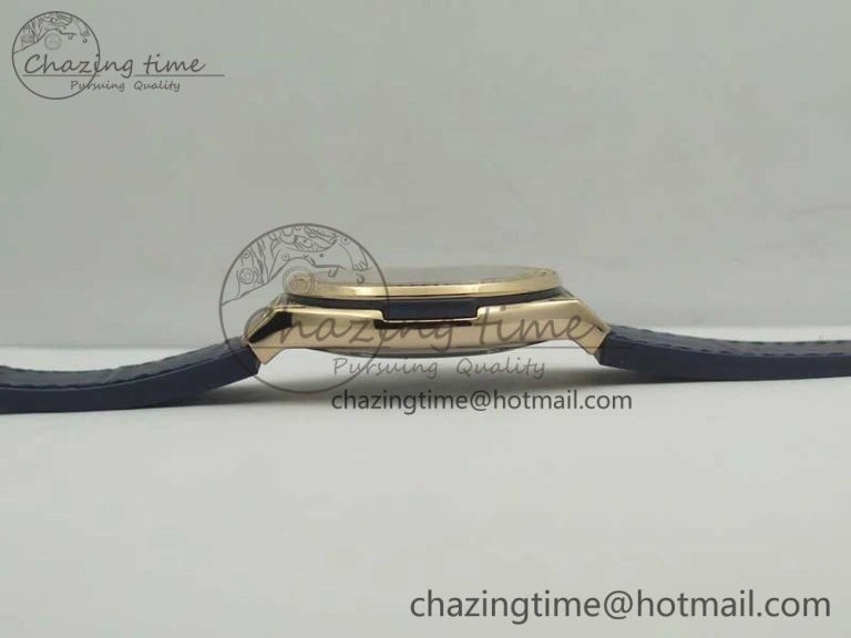 Classic Fusion 42mm Crystal RG Case F16 Factory 1:1 Best Edition Blue Dial On Gummy Strap A2892