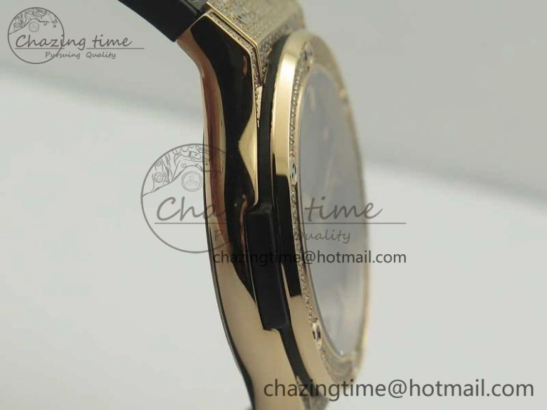 Classic Fusion 42mm Crystal RG Case F16 Factory 1:1 Best Edition Gray Dial On Gummy Strap A2892