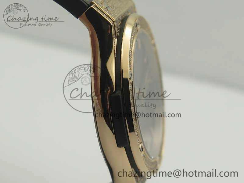 Classic Fusion 42mm Crystal RG Case F16 Factory 1:1 Best Edition Gray Dial On Gummy Strap A2892
