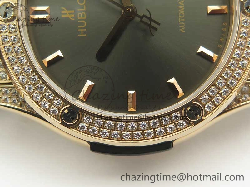 Classic Fusion 42mm Crystal RG Case F16 Factory 1:1 Best Edition Gray Dial On Gummy Strap A2892