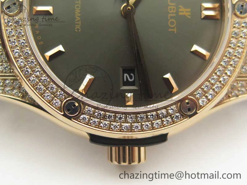 Classic Fusion 42mm Crystal RG Case F16 Factory 1:1 Best Edition Gray Dial On Gummy Strap A2892