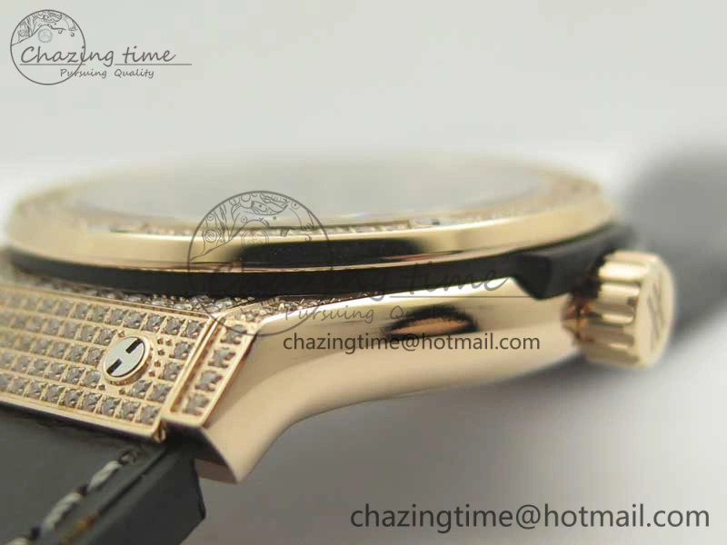 Classic Fusion 42mm Crystal RG Case F16 Factory 1:1 Best Edition Gray Dial On Gummy Strap A2892