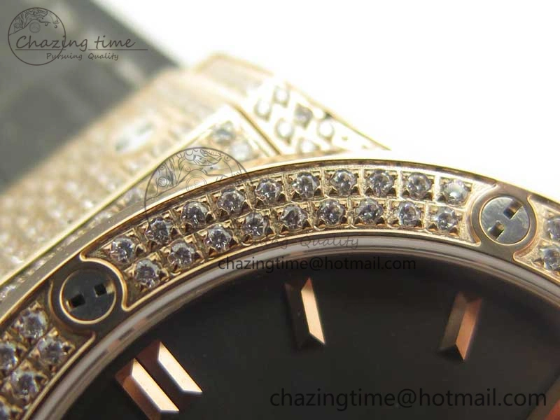 Classic Fusion 42mm Crystal RG Case F16 Factory 1:1 Best Edition Gray Dial On Gummy Strap A2892