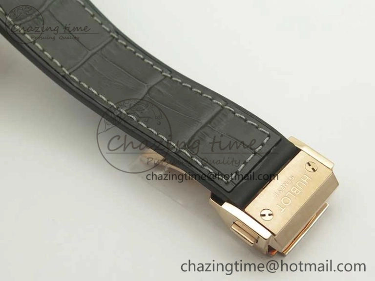 Classic Fusion 42mm Crystal RG Case F16 Factory 1:1 Best Edition Gray Dial On Gummy Strap A2892