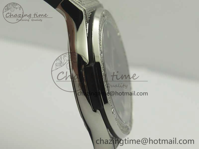 Classic Fusion 42mm Crystal TI Case F16 Factory 1:1 Best Edition Black Dial On Gummy Strap A2892