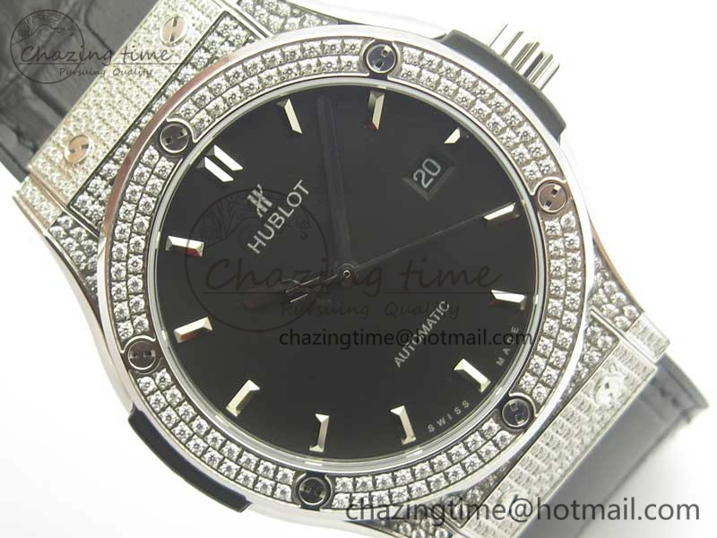 Classic Fusion 42mm Crystal TI Case F16 Factory 1:1 Best Edition Black Dial On Gummy Strap A2892