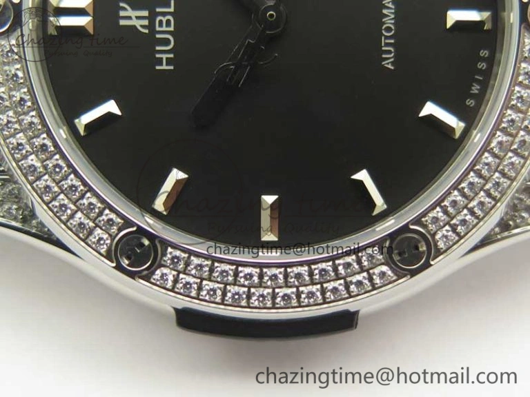 Classic Fusion 42mm Crystal TI Case F16 Factory 1:1 Best Edition Black Dial On Gummy Strap A2892