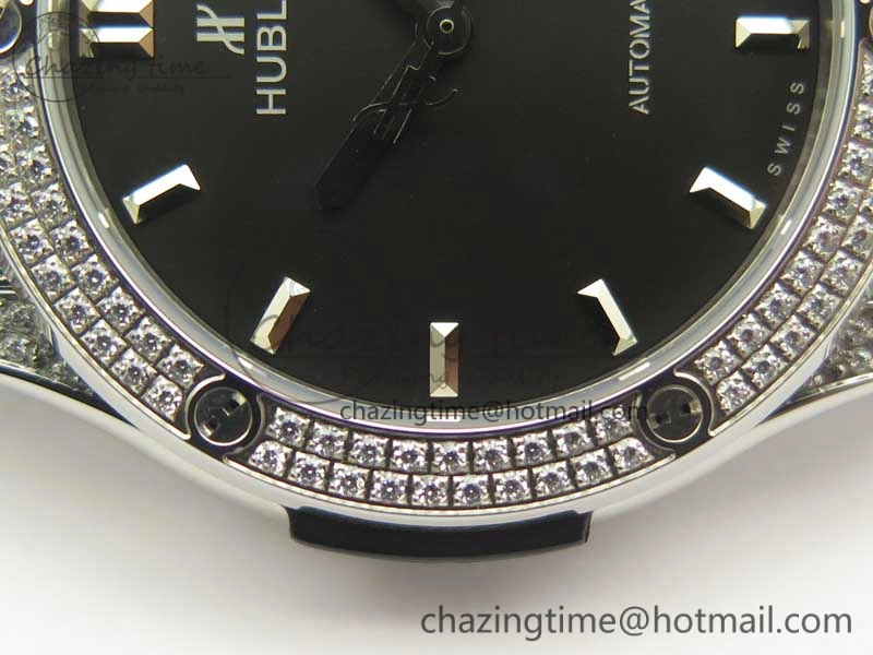 Classic Fusion 42mm Crystal TI Case F16 Factory 1:1 Best Edition Black Dial On Gummy Strap A2892