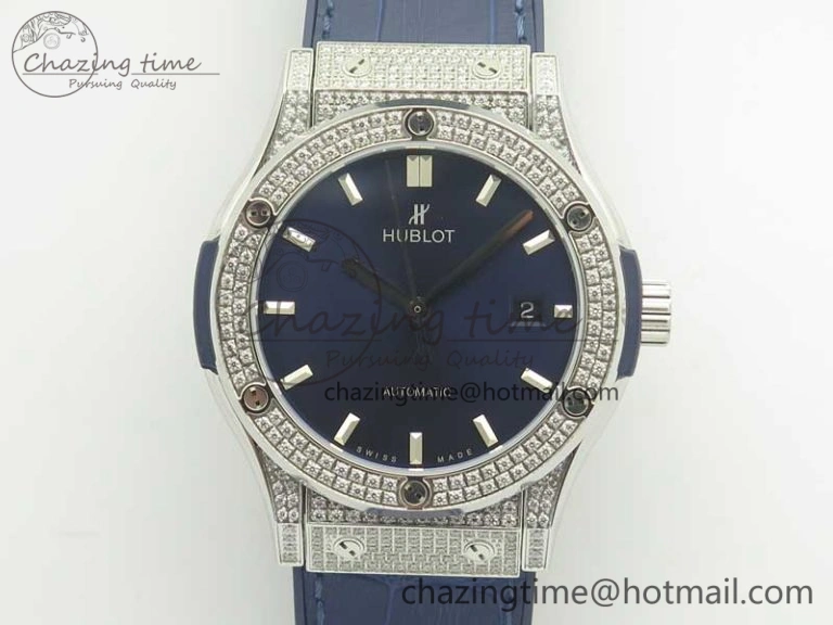 Classic Fusion 42mm Crystal TI Case F16 Factory 1:1 Best Edition Blue Dial On Gummy Strap A2892