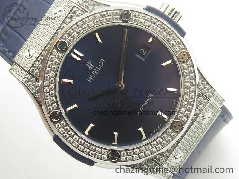 Classic Fusion 42mm Crystal TI Case F16 Factory 1:1 Best Edition Blue Dial On Gummy Strap A2892