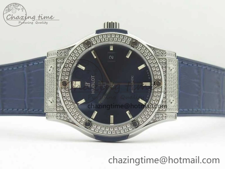 Classic Fusion 42mm Crystal TI Case F16 Factory 1:1 Best Edition Blue Dial On Gummy Strap A2892
