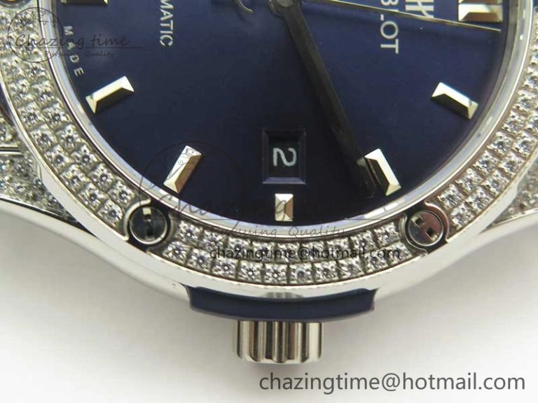 Classic Fusion 42mm Crystal TI Case F16 Factory 1:1 Best Edition Blue Dial On Gummy Strap A2892