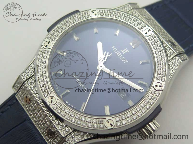 Classic Fusion 42mm Crystal TI Case F16 Factory 1:1 Best Edition Blue Dial On Gummy Strap A2892