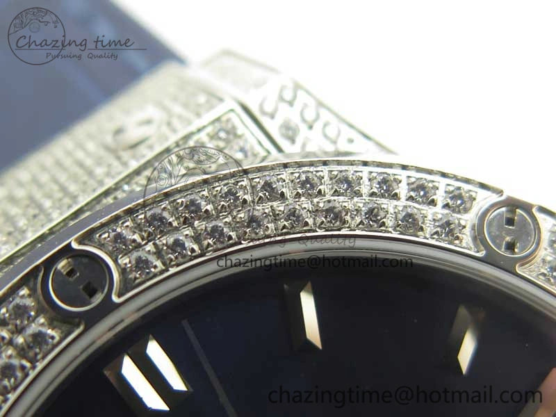 Classic Fusion 42mm Crystal TI Case F16 Factory 1:1 Best Edition Blue Dial On Gummy Strap A2892