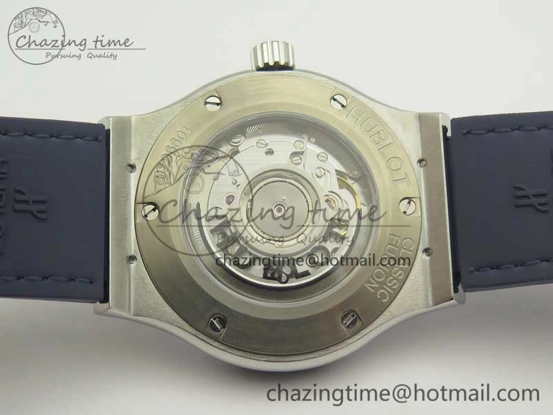 Classic Fusion 42mm Crystal TI Case F16 Factory 1:1 Best Edition Blue Dial On Gummy Strap A2892