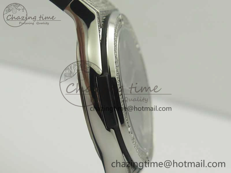 Classic Fusion 42mm Crystal TI Case F16 Factory 1:1 Best Edition Gray Dial On Gummy Strap A2892