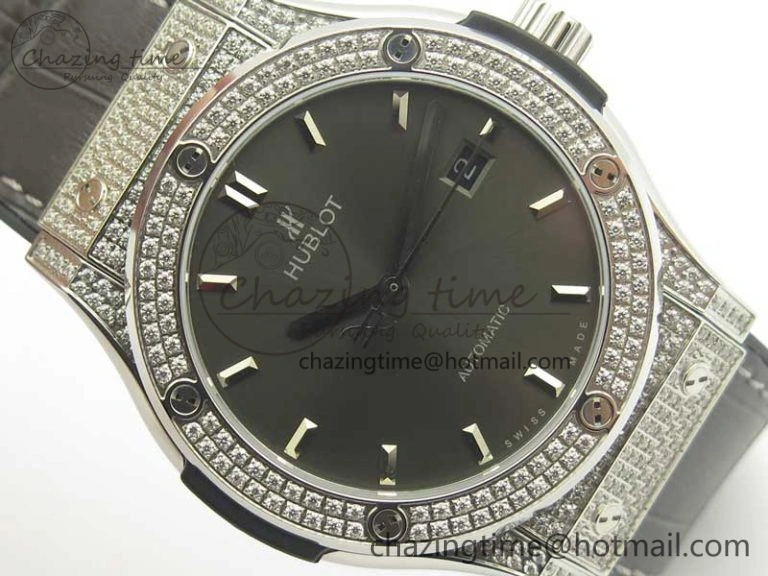 Classic Fusion 42mm Crystal TI Case F16 Factory 1:1 Best Edition Gray Dial On Gummy Strap A2892